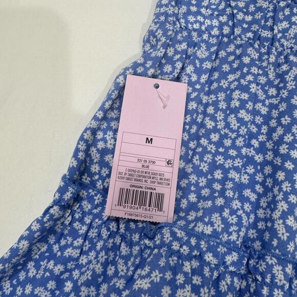 NWT Wild Fable Blue & White Floral High Waisted Tiered Mini Skirt- Size Medium - Picture 2 of 2
